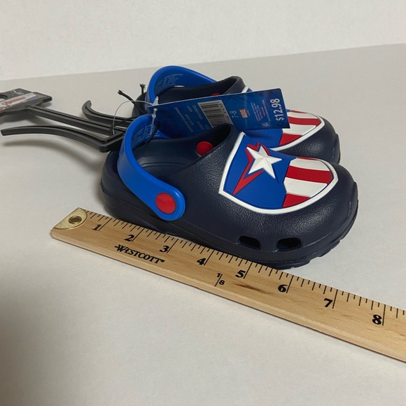 Marvel Kids Captain America Shield Slippers - Blue and Red boys (toddler) 7-8 - Picture 9 of 11